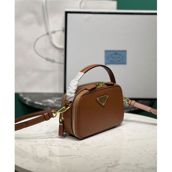 Replica Prada Odette Miniborsa in pelle 1BH203 Caffè