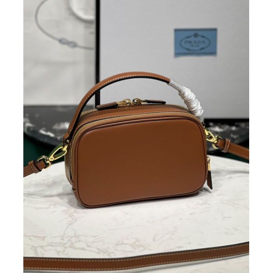 Replica Prada Odette Miniborsa in pelle 1BH203 Caffè