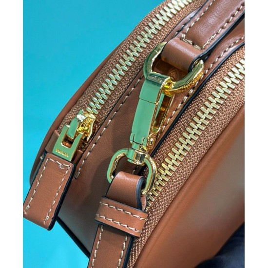 Replica Prada Odette Miniborsa in pelle 1BH203 Caffè