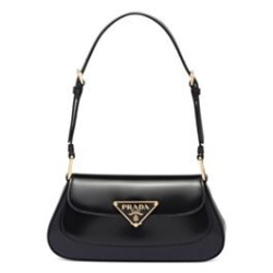 Replica Borsa a tracolla Prada in pelle spazzolata 1BD345 Nera