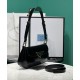 Replica Borsa a tracolla Prada in pelle spazzolata 1BD345 Nera