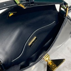 Replica Borsa a tracolla Prada in pelle spazzolata 1BD345 Nera