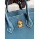 Replica Borsa Hermes Birkin 25 Retourne Blu Jean Clemence