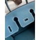 Replica Borsa Hermes Birkin 25 Retourne Blu Jean Clemence
