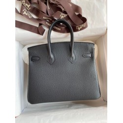 Replica Borsa Hermes Birkin 25 Retourne fatta a mano nera Clemence