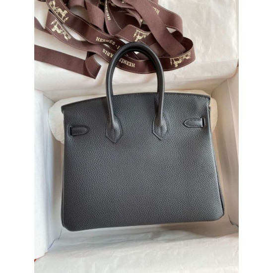 Replica Borsa Hermes Birkin 25 Retourne fatta a mano nera Clemence