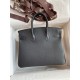 Replica Borsa Hermes Birkin 25 Retourne fatta a mano nera Clemence