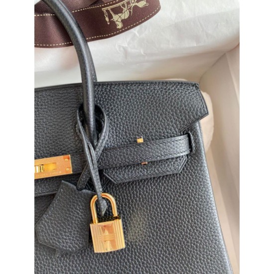 Replica Borsa Hermes Birkin 25 Retourne fatta a mano nera Clemence