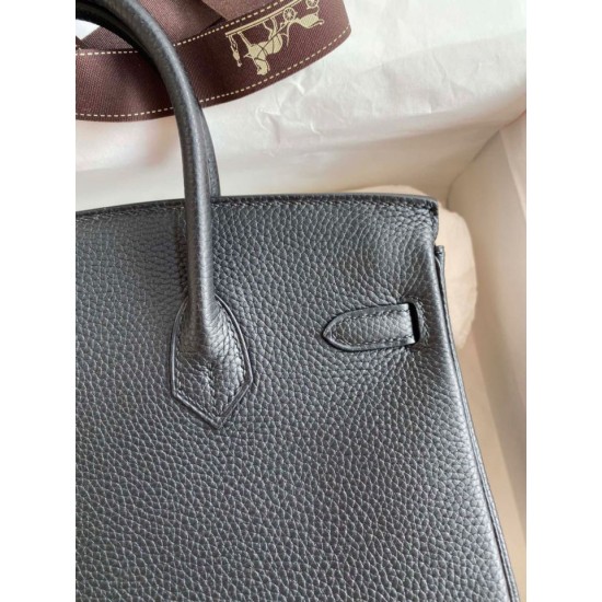 Replica Borsa Hermes Birkin 25 Retourne fatta a mano nera Clemence