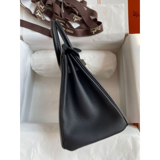 Replica Borsa Hermes Birkin 25 Retourne fatta a mano nera Clemence