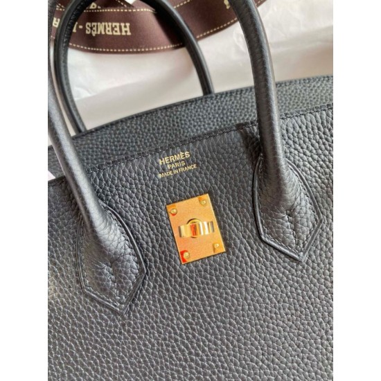 Replica Borsa Hermes Birkin 25 Retourne fatta a mano nera Clemence