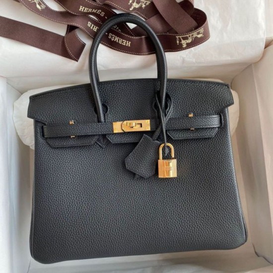 Replica Borsa Hermes Birkin 25 Retourne fatta a mano nera Clemence