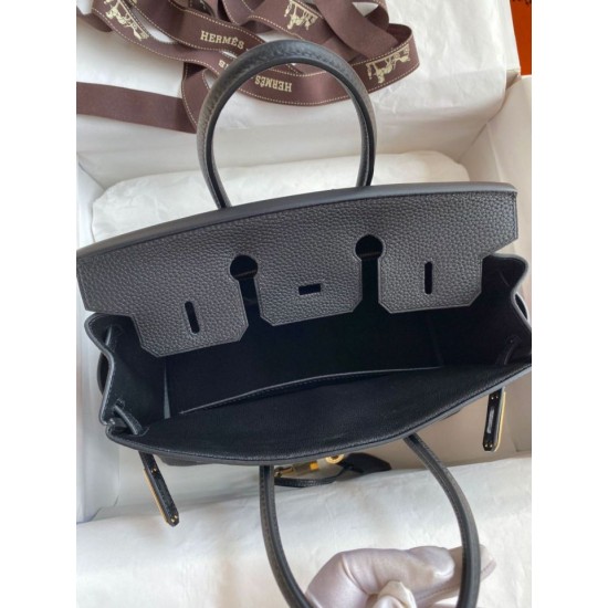 Replica Borsa Hermes Birkin 25 Retourne fatta a mano nera Clemence