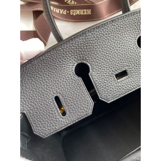 Replica Borsa Hermes Birkin 25 Retourne fatta a mano nera Clemence