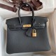 Replica Borsa Hermes Birkin 25 Retourne fatta a mano nera Clemence