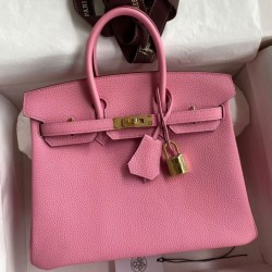Replica Borsa Hermes Birkin 25 Retourne Rosa Clemence