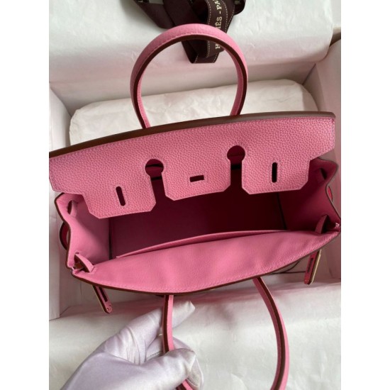 Replica Borsa Hermes Birkin 25 Retourne Rosa Clemence