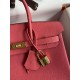 Replica Hermes Birkin 25 Retourne Borsa fatta a mano Rossetto rosa Clemence