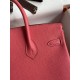 Replica Hermes Birkin 25 Retourne Borsa fatta a mano Rossetto rosa Clemence