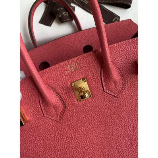 Replica Hermes Birkin 25 Retourne Borsa fatta a mano Rossetto rosa Clemence