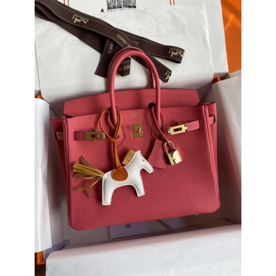 Replica Hermes Birkin 25 Retourne Borsa fatta a mano Rossetto rosa Clemence