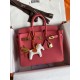 Replica Hermes Birkin 25 Retourne Borsa fatta a mano Rossetto rosa Clemence
