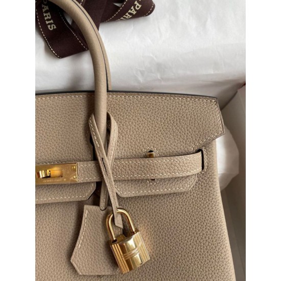 Replica Borsa Hermes Birkin 25 Retourne Tortora Clemence Grigio