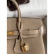 Replica Borsa Hermes Birkin 25 Retourne Tortora Clemence Grigio