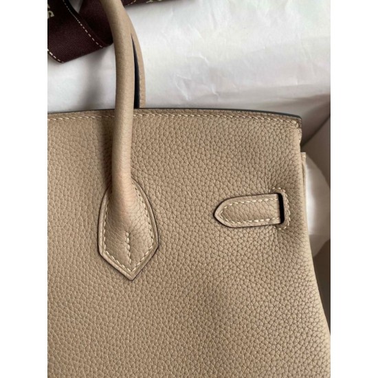 Replica Borsa Hermes Birkin 25 Retourne Tortora Clemence Grigio