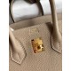 Replica Borsa Hermes Birkin 25 Retourne Tortora Clemence Grigio