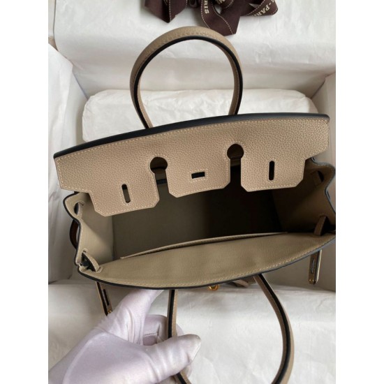Replica Borsa Hermes Birkin 25 Retourne Tortora Clemence Grigio