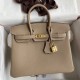 Replica Borsa Hermes Birkin 25 Retourne Tortora Clemence Grigio