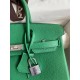 Replica Borsa Hermes Birkin 25 Retourne Clemence grigio perla