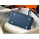 Replica Borsa Hermes Lindy Mini Agata Blu Clemence