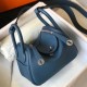 Replica Borsa Hermes Lindy Mini Agata Blu Clemence
