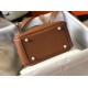 Replica Borsa Hermes Lindy Mini Clemence in pelle di vitello dorata