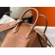Replica Borsa Hermes Lindy Mini Clemence in pelle di vitello dorata