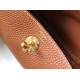 Replica Borsa Hermes Lindy Mini Clemence in pelle di vitello dorata