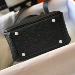 Replica Borsa Hermes Lindy Mini Pelle di vitello Clemence nera