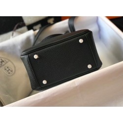 Replica Borsa Hermes Lindy Mini Pelle di vitello Clemence nera