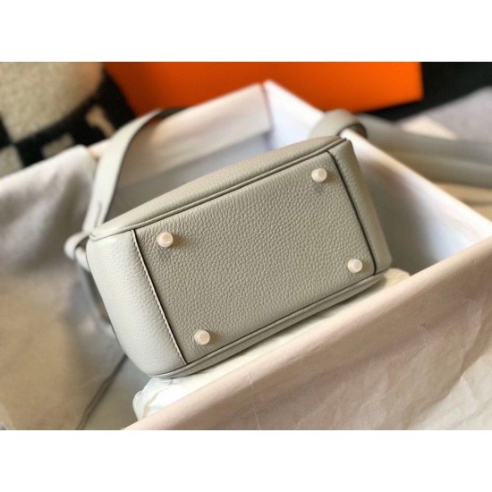 Replica Borsa Hermes Mini Lindy Clemence grigio perla