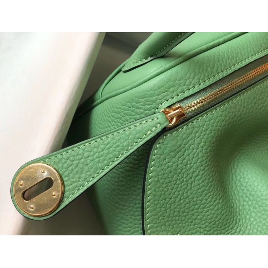 Replica Borsa Hermes Lindy Mini Clemence in pelle di vitello verde