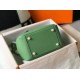 Replica Borsa Hermes Lindy Mini Clemence in pelle di vitello verde