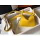 Replica Borsa Hermes Lindy Mini Clemence in pelle di vitello gialla