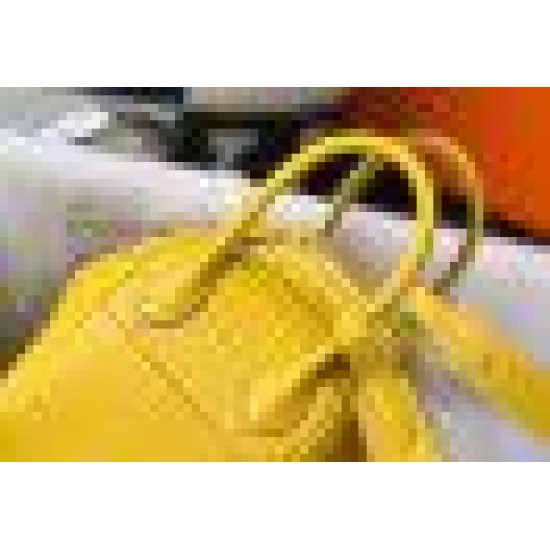 Replica Borsa Hermes Lindy Mini Clemence in pelle di vitello gialla