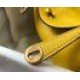 Replica Borsa Hermes Lindy Mini Clemence in pelle di vitello gialla
