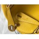 Replica Borsa Hermes Lindy Mini Clemence in pelle di vitello gialla