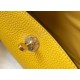 Replica Borsa Hermes Lindy Mini Clemence in pelle di vitello gialla
