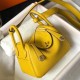 Replica Borsa Hermes Lindy Mini Clemence in pelle di vitello gialla
