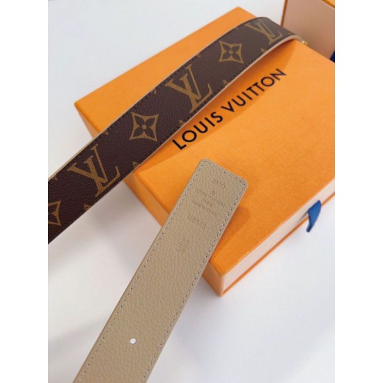 Replica Cintura reversibile Louis Vuitton LV con iniziali 30 mm M0646V Tela monogramma